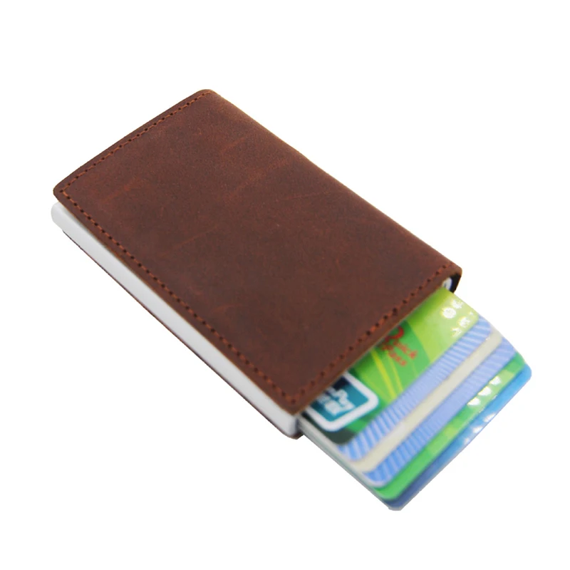 Натуральная кожа RFID сумочки Для мужчин кредитницы тонкий кошелек мужской кошелек мини тонкий кошелек для денег Уоллер Vallet Walet