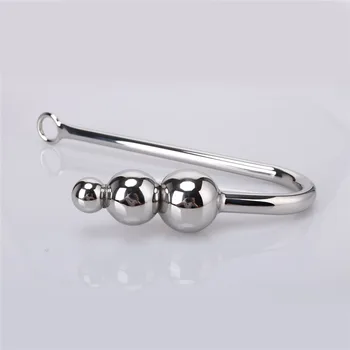 Anal Hook Metal Anal Plug  With Ball Hole Butt Plug Dilator Prostate Massager Exotic Anal Plug Sex Toy For Man Male BDSM Game 3