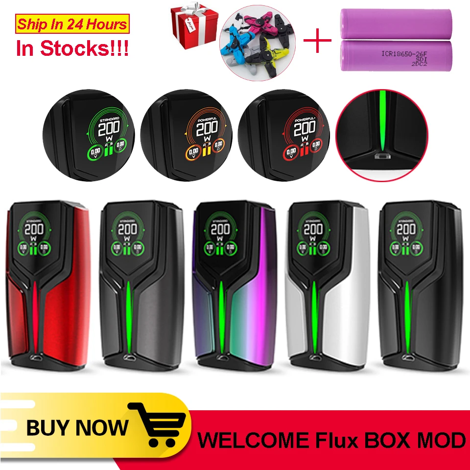 Original WELCOME Flux BOX MOD 200w e-cig vape mod with OLED 1.3inch color screen rig mod for 510 tank Electronic Cigarette Mod Original WELCOME Flux BOX MOD 200w e-cig vape mod with OLED 1.3inch color screen rig mod for 510 tank Electronic Cigarette Mod