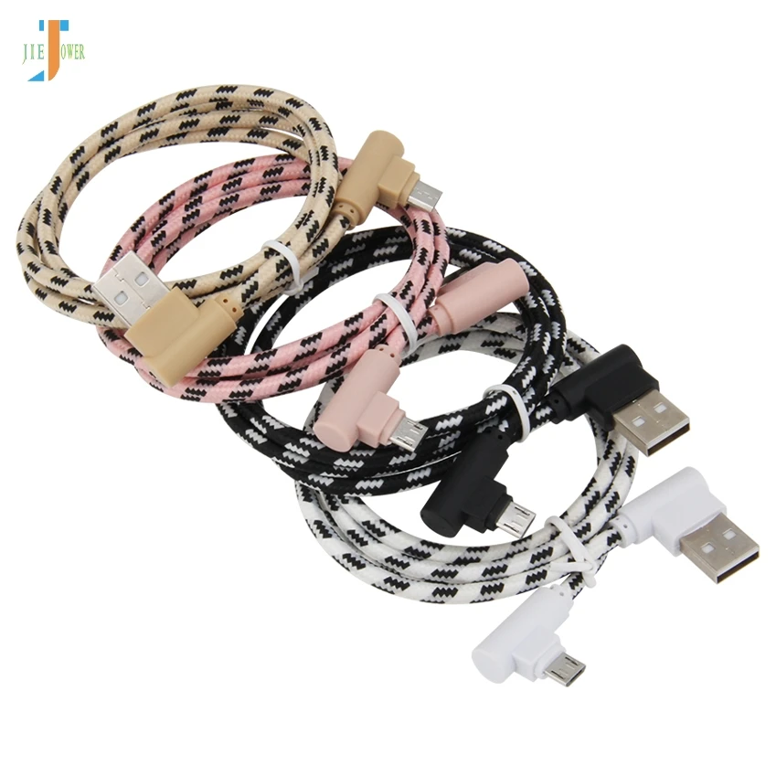 100 шт./лот USB локтевой кабель Micro USB игровой кабель нейлоновая решетка плетеный кабель для синхронизации данных зарядное устройство для Iphone Xr XS MAX samsung S7 S6