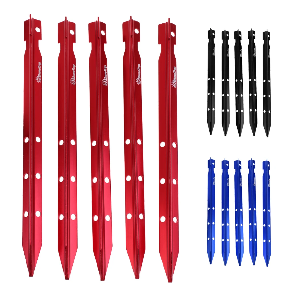 

5Pcs Aluminium Alloy 10" Camping Trip Tent Tarp Pegs Stakes Nail Ground Spikes