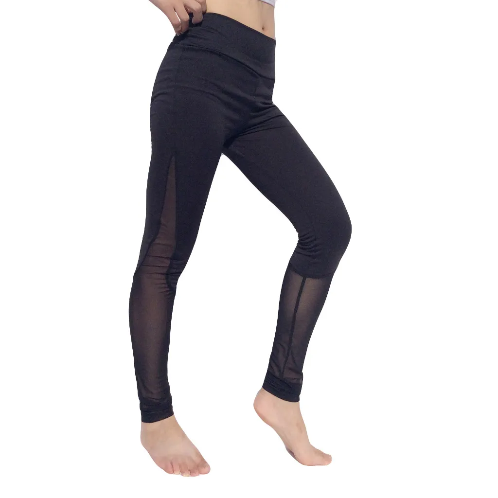 

Stamping Yoga Pants Patchwork Gauze Hip-lifting Exercise Yoga Pants Compression Jogging Leggings gym Clothes High Quality #PEX