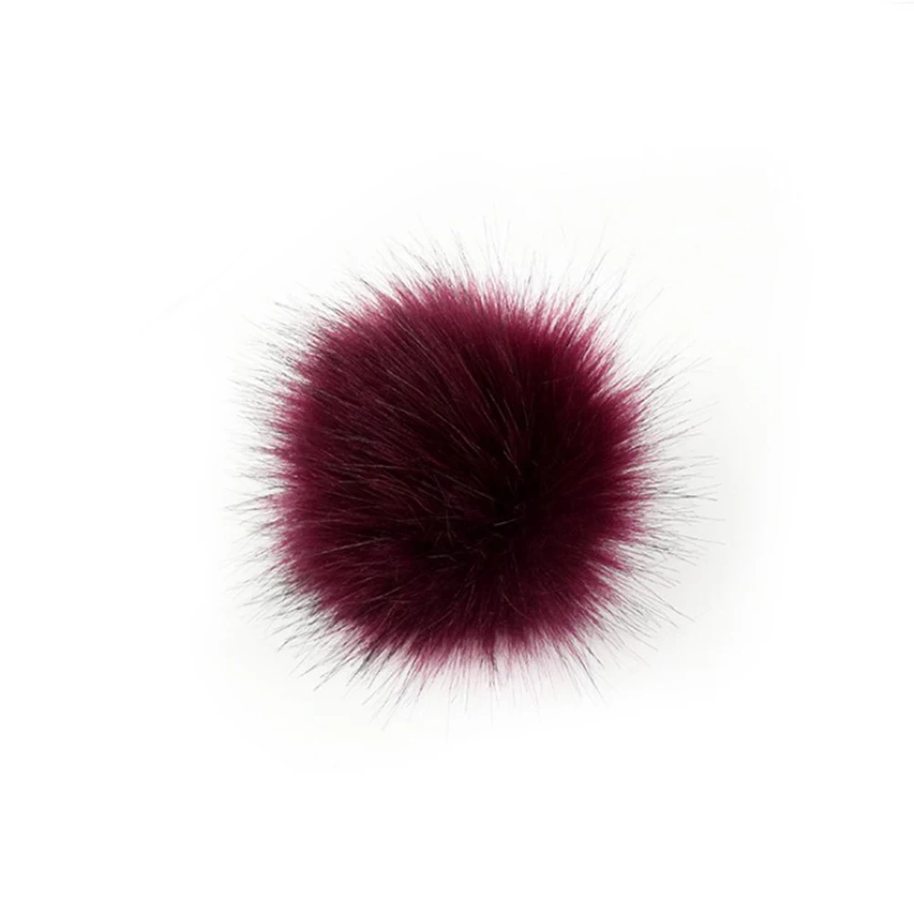 charm purple 1 шт. 8 см помпон из искусственного лисьего меха, шапка для одежды, обувь, украшение помпонами, аксессуары для рукоделия, материал для декора детской одежды для девочек - Цвет: charm purple