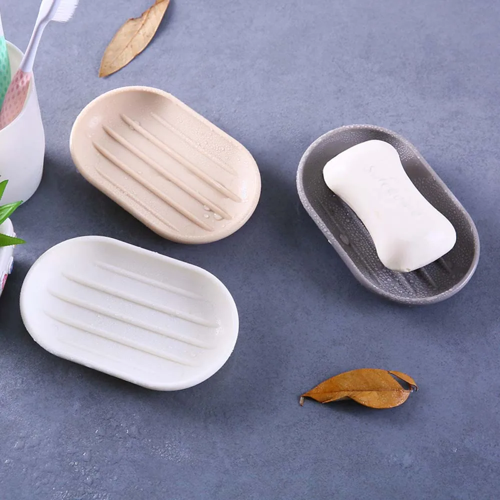 Portable Solid Soap Dish Plastic Soap Container Simple Style Draining Holder Soap Box Bathroom Accessories