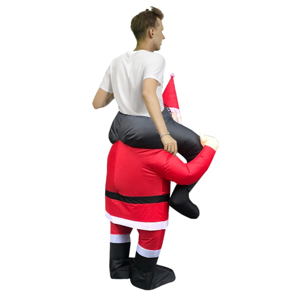 Рождественский надувной костюм Санта Клауса для верховой езды, вечерние костюмы для взрослых, маскарадный костюм для женщин и мужчин, Рождественский костюм для костюмированной вечеринки
