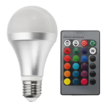 

1pcs E27 12W RGBW Dimmable Smart Colorful Globe LED Light Bulb with Remote Control AC85-265V Support Dropshippping