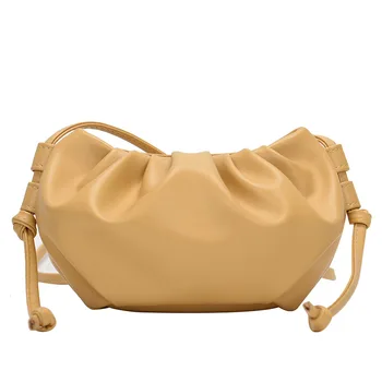 

New fashion solid color shoulder shoulder cloud bag cute dumpling bag shoulder bag messenger small bag