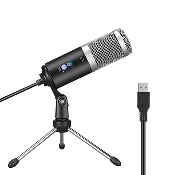 

Computer USB Condenser Microphone With Stand Mikrofon Live Radio Sound Audio Studio Wired Vocal Recording karaoke Microfon