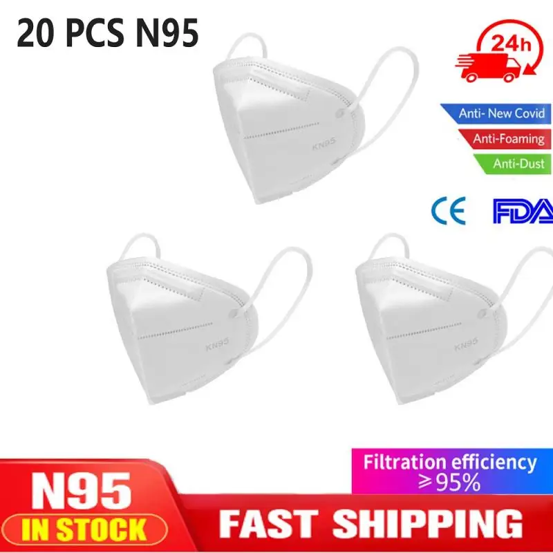 

10/20/30pcs N95 Masks Protective Anti-Dust Masks Mouth Face Mask Protection N95 Level Mask 99% Filtration Anti Fog Pk FFP3 FFP2