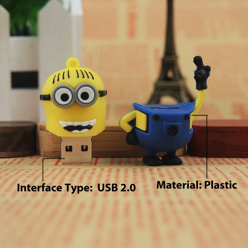 4 стиля маленький желтый человек Usb флэш накопитель Модный usb 32 Гб 64 ГБ USB 2 0 Флешка