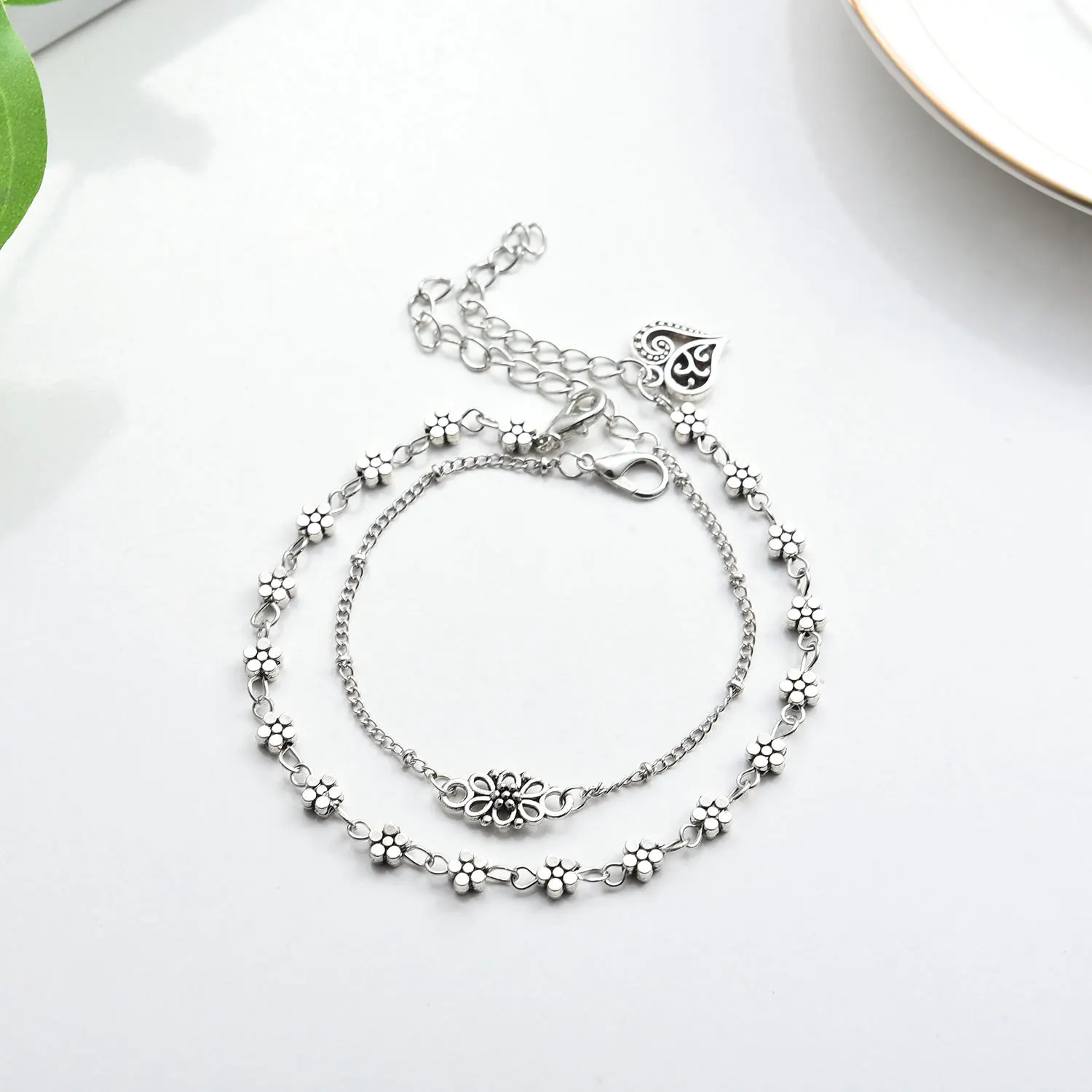 

Europe And America Spring And Summer New Products Accessories Double Layer Hollow out Peach Heart diao hua jiao Accessories Wome