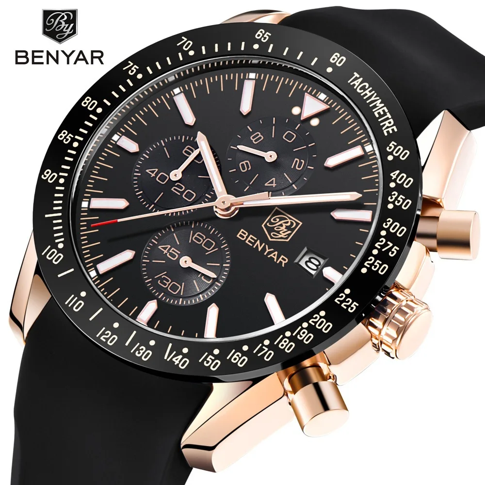 

Benyar Jacobin By-5140m Men Casual Quartz Watch Automatic Date Small Three Needle Business Men Watch