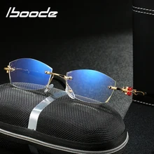 Iboode, новинка, очки для чтения без оправы, алмазная резка, женские, анти-синий светильник, лучи, компьютерные очки с диоптрией+ 1,0~ 6,0