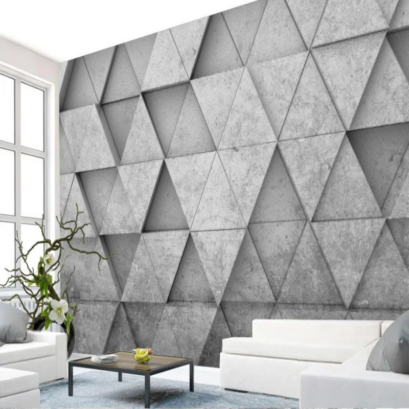 Современные 3D стереоскопические серые геометрические треугольные Обои для рабочего стола для гостиной спальни обои для стен 3D