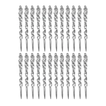 

Xmas Icicle Ornaments, 24Pcs 5.12 Inch Christmas Tree Decorations Icicle for Holiday Hanging Wedding Decorations