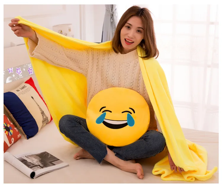 Smiley Expression Airable Cover двойного назначения офисное одеяло для короткого сна детское одеяло настраиваемый логотип