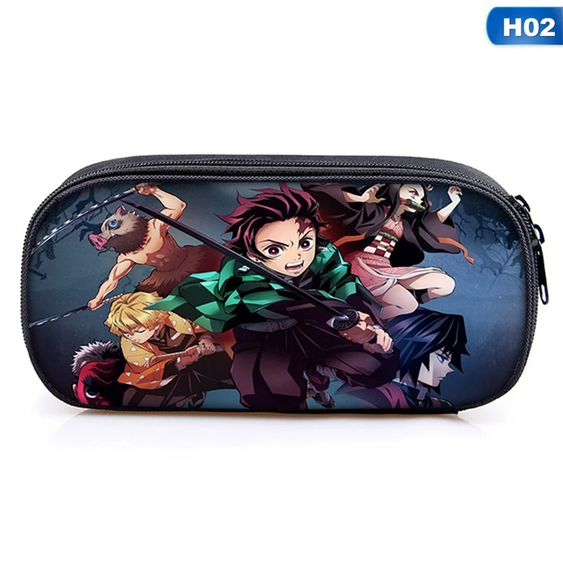 Холщовый кошелек Kimetsu No Yaiba, чехол-карандаш на молнии, сумка для макияжа, канцелярская сумка
