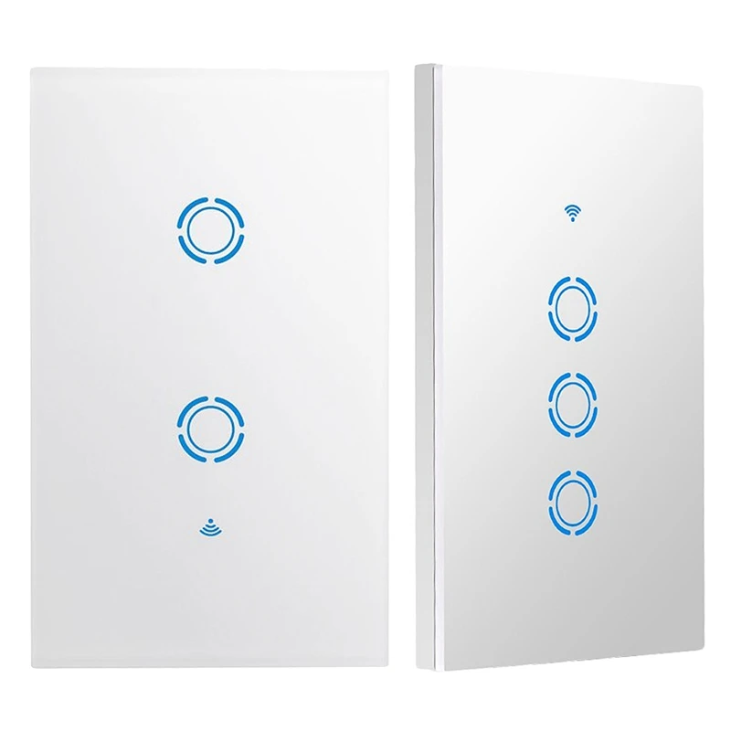 

2 Pcs WIFI Light Switch Smart In-Wall Voice Control Touch-Control and APP Remote Control Timing Function Compatible with Amazon