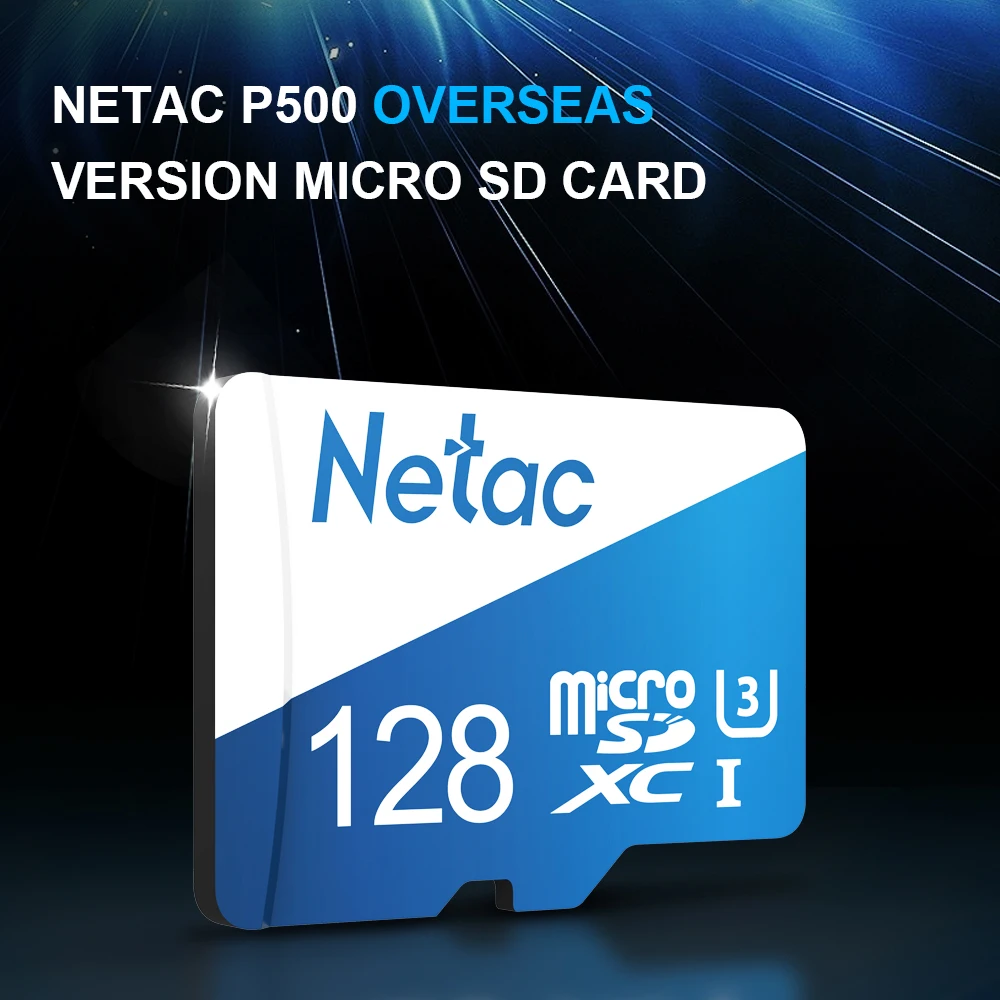 Netac P500 Micro SD XC TF карты за рубежом версия Class 10 16 Гб оперативной памяти, 32 Гб встроенной памяти, 64 ГБ 128 ГБ 256 ГБ флэш-память для хранения данных 80 МБ/с
