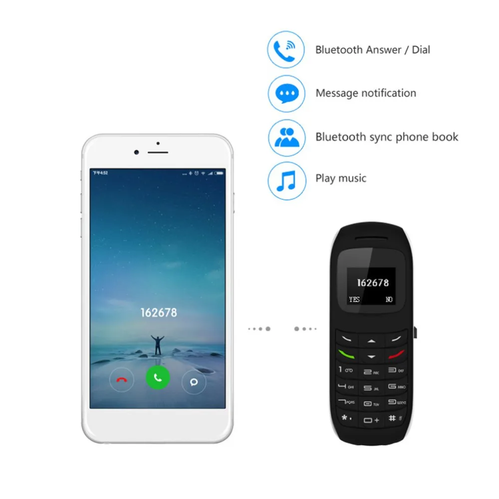 Миниатюрное портативное зарядное устройство для мобильного телефона в форме телефона наушники BM70 беспроводные Bluetooth наушники-вкладыши Универсальные для большинства мобильных телефонов