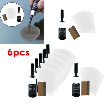 

6 Pack Repair Liquid Car Glass Nano Repair Windshield Chips Resin Black