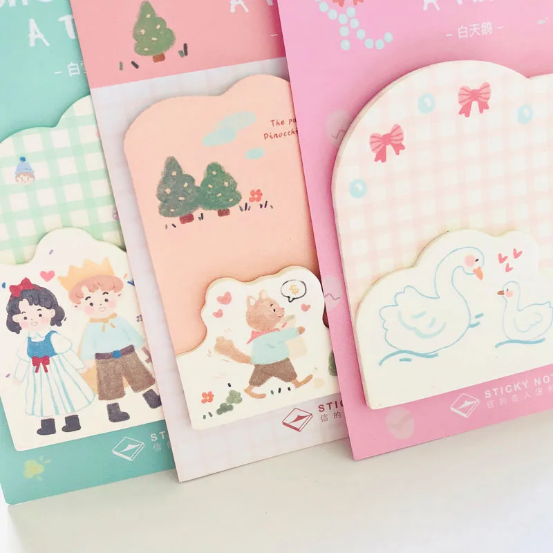

30 Sheets Cute Fox Mermaid Princess Sticky Note Memo Pad School Stationery