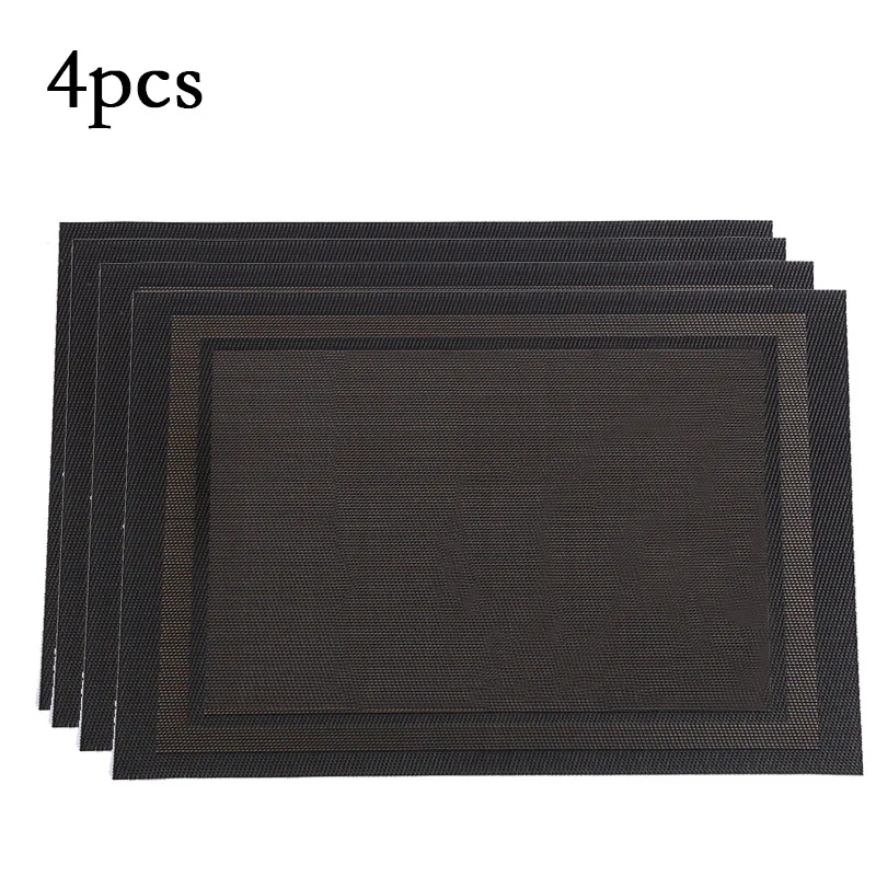 4pcs dark grey 4/6/8 шт. Скатерти Pad Моющиеся циновка таблицы ПВХ столовых устойчивый к пятнам столовая чаша площадку каботажное судно нескользящее покрытие гарантируют защиту - Цвет: 4pcs dark grey