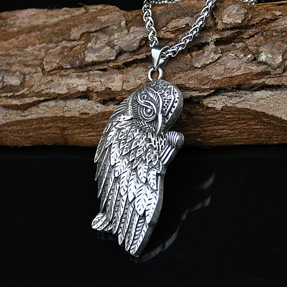 Wiccan Jewelry Owl&Raven Triple Moon Goddess Pendant Necklace for Men Animal Birds Pagan Flying crow Jewelry With Gift Bag|Pendant Necklaces| - AliExpress