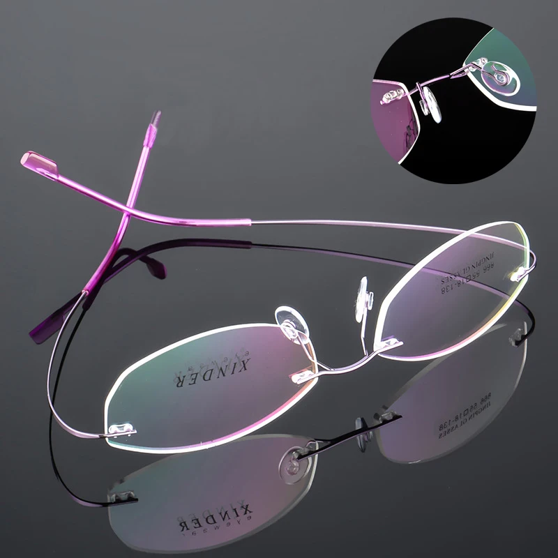 

Titanium Alloy Ultralight Frameless Glasses Frame Super Stretch Metal Eyeglasses Frame Reading Glasses For Women Men Unisex