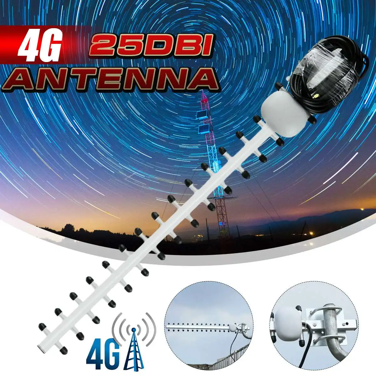 Yagi антенна 4G LTE SMA мужской с высоким коэффициентом усиления Открытый Wi-Fi антенн