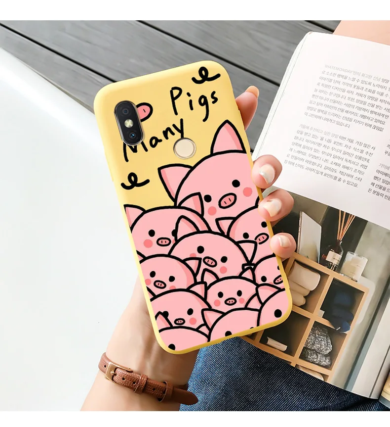 TPU Shell Black Soft For XIAOMI Redmi S2 Case Silicone Matte Fundas For Redmi S2 Case Personality Cute Cartoon Phone Case Cover leather phone wallet