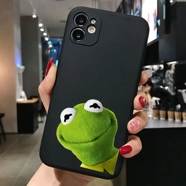 Funny Cute pet kermit The Frog Memes Phone Case For iPhone 13 pro 12 Pro 11 pro Max 6 6S 8 7 Plus X XR XS MAX TPU Silicone Cover TPU A1757