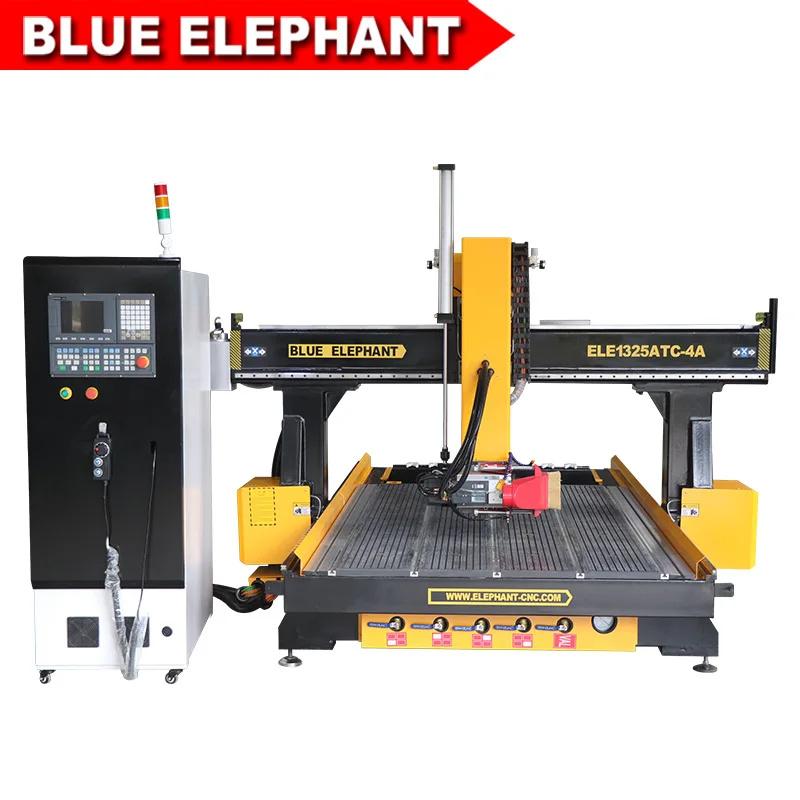 Фрезерный станок с ЧПУ Blue Elephant 1325 4 осевой фрезерный для резьбы по дереву двери