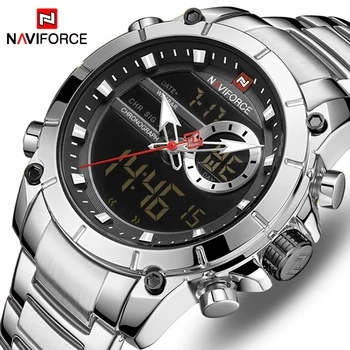 

NAVIFORCE Mens Watches Luxury Brand Men Sports Watches Mens Quartz LED Digital Full Steel Military Wrist Watch Relogio masculino