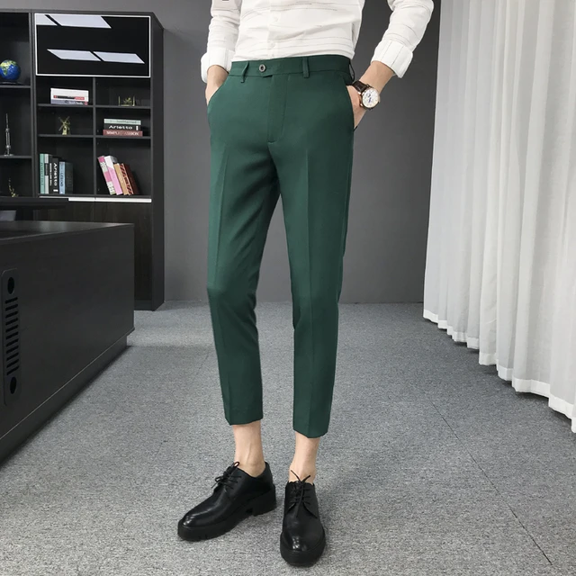 mens green dress pants