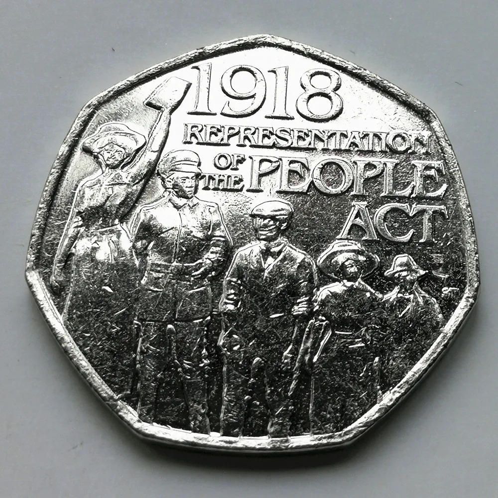 UK Great British 50 Pence Commemorative Coins 2018 People Representative Act Edition Europe 100% Original Coin New | Дом и сад
