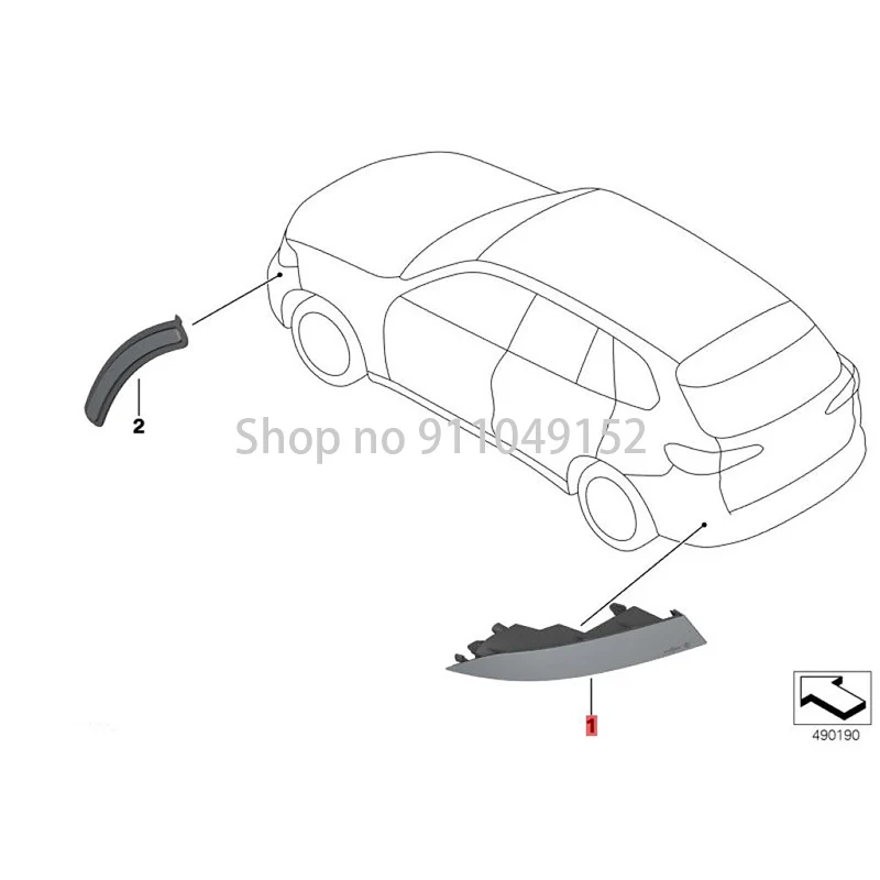 

CAR reflector bm wG05 X5 30DX G05 X5 40IX G05 X5 50IX G05 C5 M50DX G05 X5 30DX G05 X5 40IX reflector with rear fog lamp left