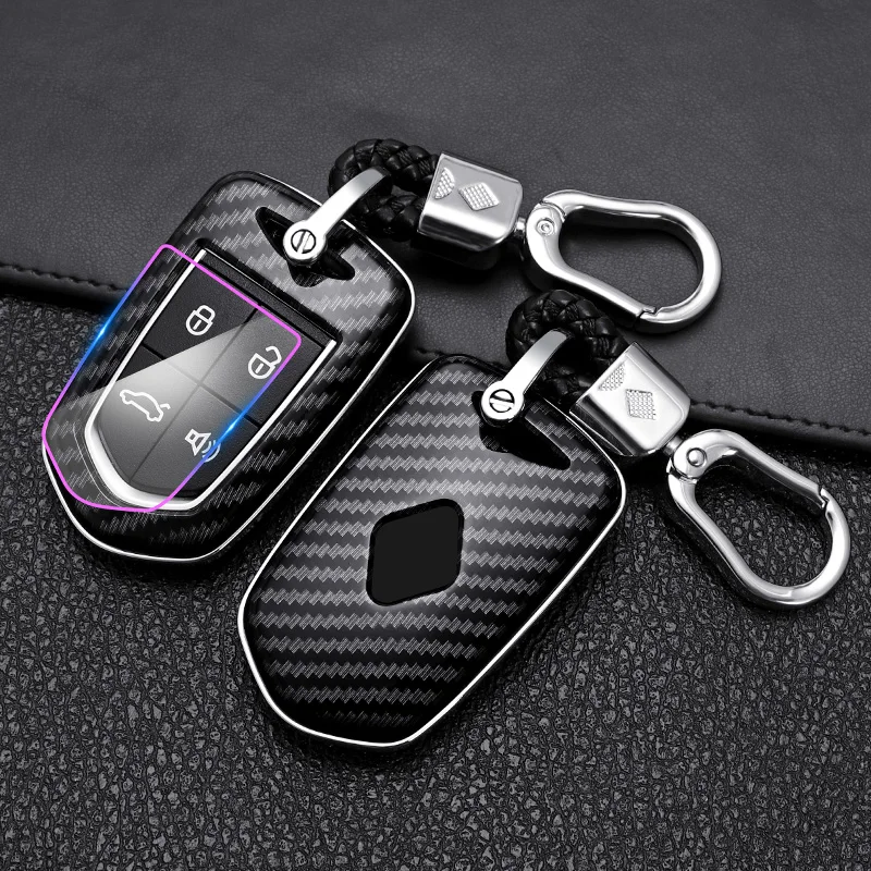 

ABS Carbon Fiber Pattern Car Remote Key Case Cover For Borgward BX5 BX7 2017 2018 Smart Remote Control Shell Cover Car Styling
