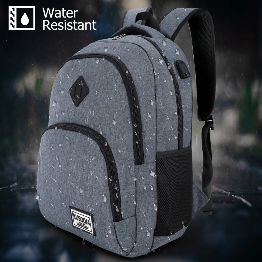 Men Backpack USB charging for 15.6 inches Business Travel Waterproof Laptop Bagpack student Bookpack Casual Style School Bag (7)
