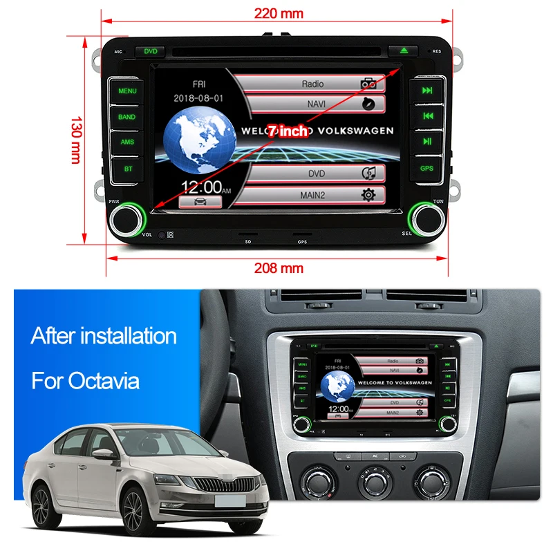 Автомагнитола Junsun 2 din 7 "с DVD плеером GPS навигацией и стереозвуком для