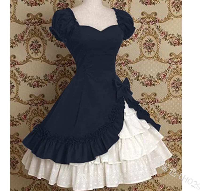 Платье для косплея; Vestidos; kawaii; готическое платье для девочек в японском стиле колледжа с бантом; платье принцессы лоли В Стиле Лолита; jsk; милое платье с оборками