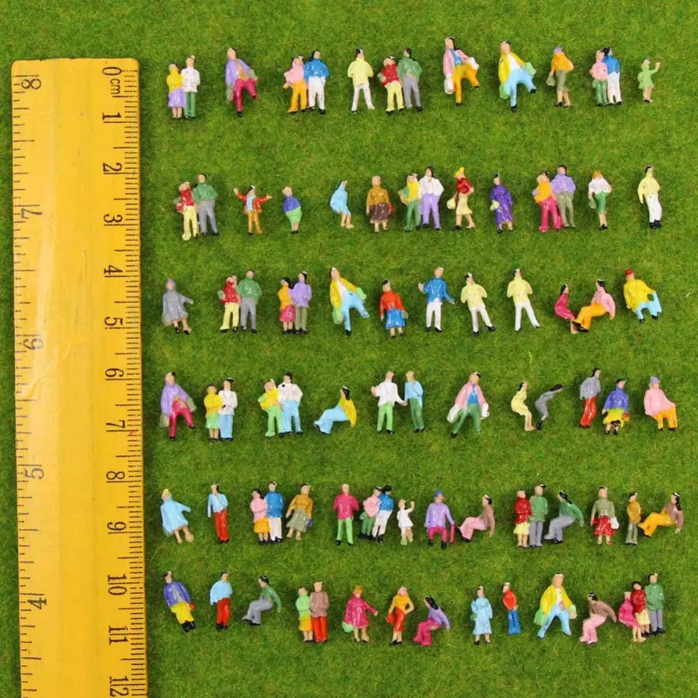 Evemodel P200W 100pcs Model Trains Z scale 1:200 Painted People Figures Scenery Miniature Decoration 4