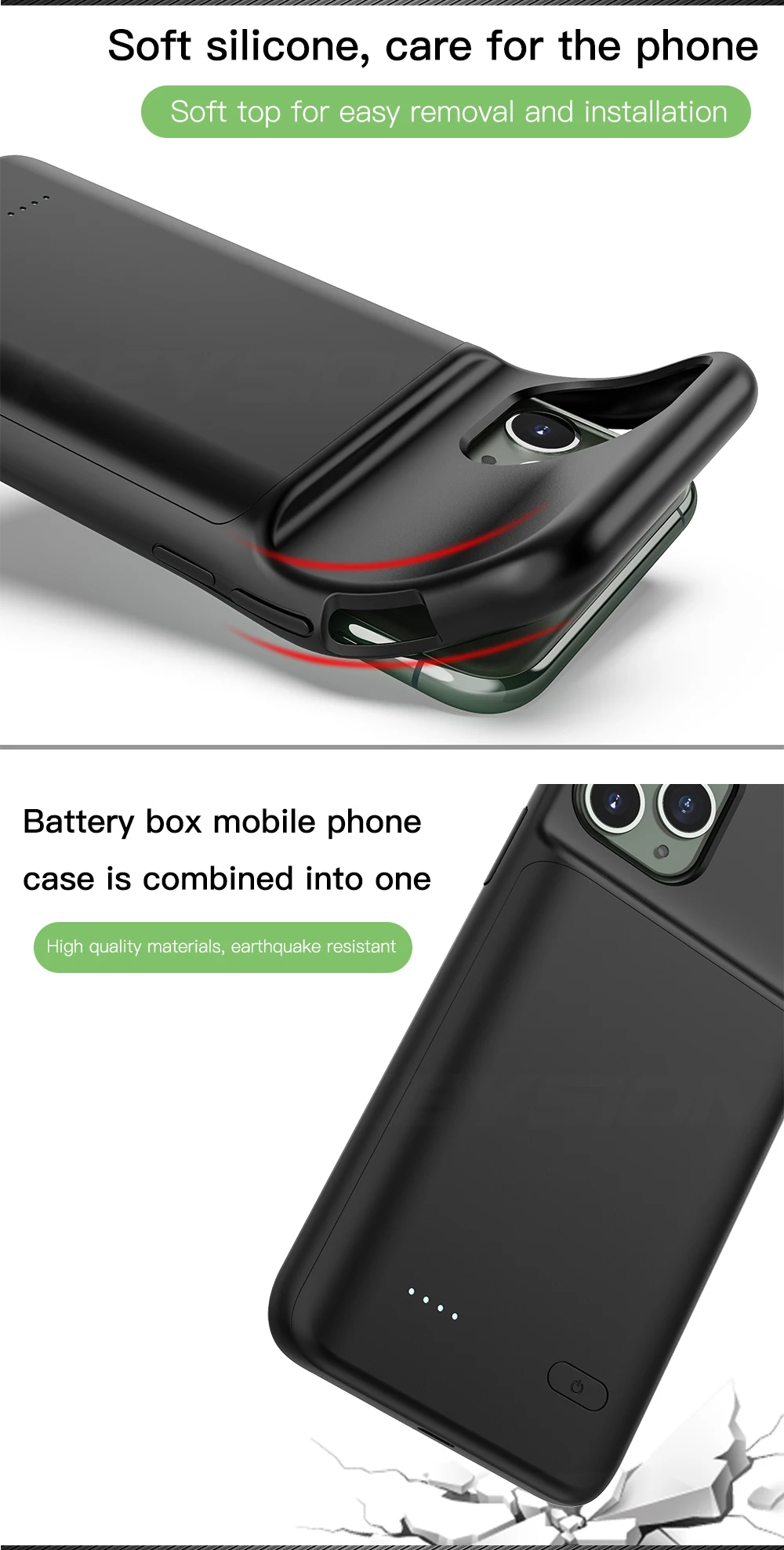 KEYSION Music/Sync Smart Battery Case for IPhone 11 Pro 11 Pro Max Power Bank Charging Charger Cover for IPhone X Xs Max XR