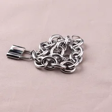 Нержавеющая сталь, мужской браслет, серебряный замок, Женские аксессуары, цепочка на руку, на заказ, Рождественский браслет, пара, хип-хоп