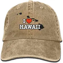 Бейсбольная кепка I Love Hawaii из окрашенной джинсовой ткани для взрослых