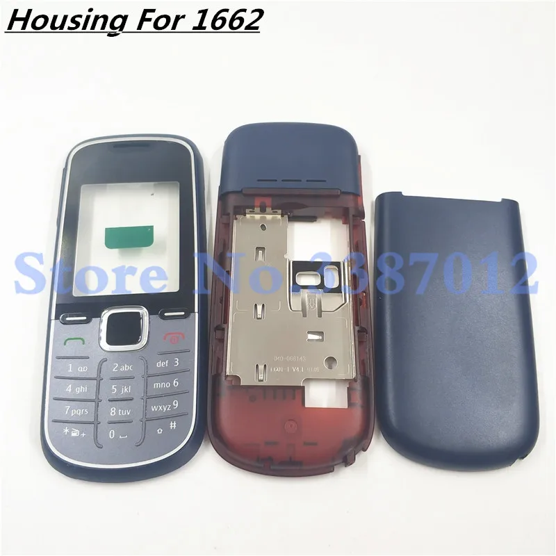 

New Full Housing For Nokia 1662 Key Board Display Glass+Middle Frame+Back Battery Cover Case Replacement Part