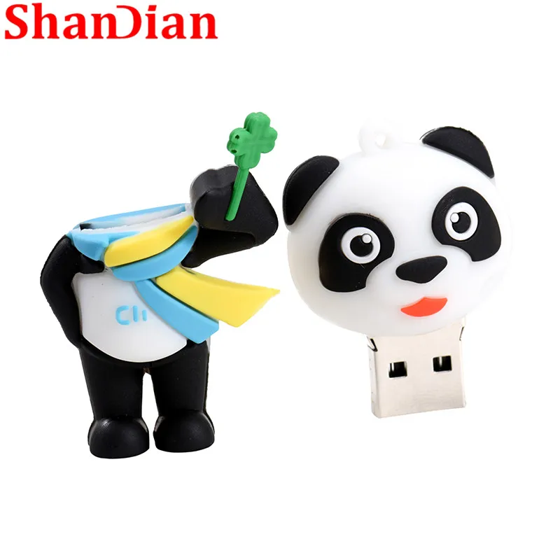 SHANDIAN мультфильм USB флэш-накопитель панда ручка накопитель USB карта памяти 4 ГБ 8 ГБ 16 ГБ 32 ГБ 64 ГБ 128GBU диск подарок на день рождения
