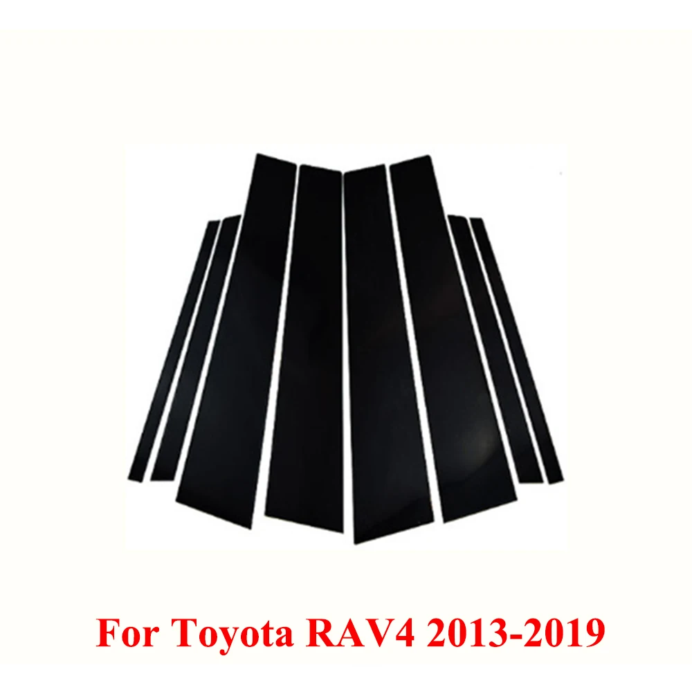 

For Toyota RAV4 2013-2019 8pcs/Set Car Window Center Pillar Trim External Decoration Film Stickers Anti-Scratch Car Accessories