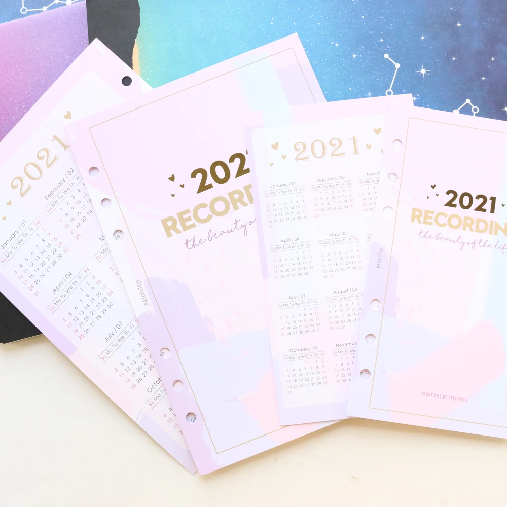 Domikee милый 2021 год календарь индексный разделитель для ежедневник на 6 кольцах