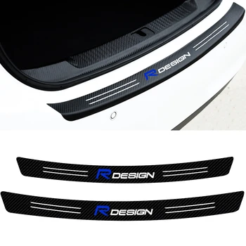 

Car Rdesign Badge Tail trunk Rear Bumper Protector Carbon fiber Sticker For VOLVO Rdesign S60 V60 S80 XC60 XC90 XC70 Accessories